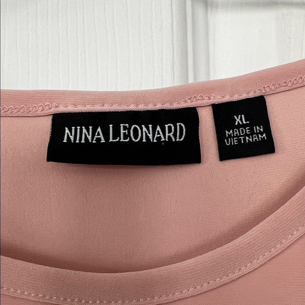 Nina Leonard Dusty Rose Cold-Shoulder Long Sleeve Top - Picture 2 of 4